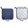 DII 100% Cotton, Terry Pot Holder Set Machine Washable, Heat Resistant, 7 x 7, French Blue, 3 Piece