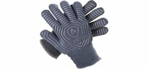 Grill Armor Extreme Heat Resistant Oven Gloves - EN407 Certified 500C - Cooking Gloves for BBQ, Grilling, Baking, Grey