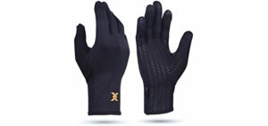 Thx4COPPER Infused Compression Winter Thermal Gloves, Touch Screen Full Finger Warm Glove for Writing, Texting, Cycling, Running, Carpal Tunnel-Anti-Slip Windproof for Women/Men
