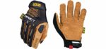 Mechanix Wear: M-Pact Leather Work Gloves (Small, Brown/Black)