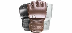 Sanabul New Item Battle Forged MMA Grappling Gloves 4 oz (Brown, Medium)
