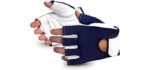 VIBGHFV/XL Vibrastop Goatskin Leather Palm Half-Finger Vibration-Dampening Gloves, Size Extra Large