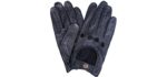 Dents Mens Delta Leather Driving Gloves - Black - Small