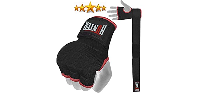 HUNTER Gel Padded Inner Gloves with Hand Wraps for Boxing (Set of 2 Gloves)