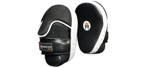 Meister Cowhide Leather Curved Focus Mitts w/Wrist Support (Pair)
