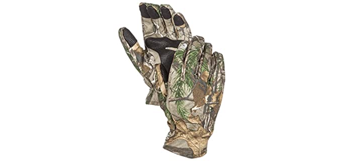 North Mountain Gear Mens Camouflage Hunting Gloves Light to Mid-Weight Smart Phone Compatible Gloves with Sure Grip Palms Archery Hunting Accessories Hunting Outdoors Water Resistant