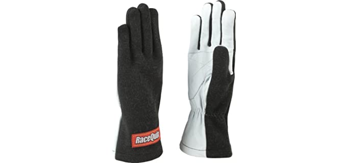 RaceQuip 350005 350 Series Large Black Single Layer Driving Gloves