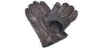 Reed Men's Genuine Leather Warm Lined Driving Gloves - Touchscreen Texting Compatible (M, Brown)