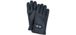 Riparo Men's Winter Italian Nappa Leather Dress Driving Gloves (Wool/Fleece Lining) (Black, X-Small)