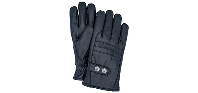 Riparo Men's Winter Italian Nappa Leather Dress Driving Gloves (Wool/Fleece Lining) (Black, X-Small)