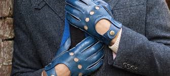 Green Leather Men's Driving Gloves