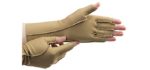 isotoner Open Finger Therapeautic Gloves, Camel, Large
