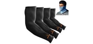 ARMORAY Arm Sleeves for Men or Women Basketball Golf Running Football Cycling (Black 4 Pair)