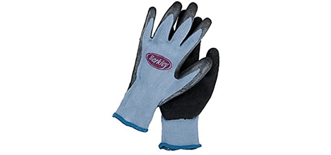 Berkley Coated Fishing Gloves, Blue/Grey