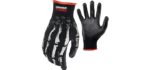 Grease Monkey Bone Series Foam Nitrile Mechanic Gloves with Grip, Work Gloves and All Purpose Gloves