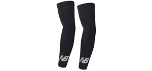 New Balance Unisex Outdoor Sports Compression Arm Sleeves, Arm Warmer, Black and White (1 Pair)