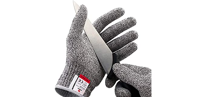 NoCry Cut Resistant Gloves - Ambidextrous, Food Grade, High Performance Level 5 Protection. Size Small, Complimentary Ebook Included