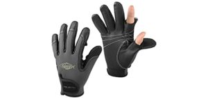 Palmyth Neoprene Fishing Gloves for Men and Women 2 Cut Fingers Flexible Great for Photography Fly Fishing Ice Fishing Running Touchscreen Texting Shooting Hiking Jogging Trekking Cycling Walking