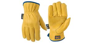 Slip-On HydraHyde Leather Work Gloves, Water-Resistant, Large (Wells Lamont 1168L), Tan