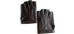 Yiseven Men's Fingerless - Lambskin Leather Gloves