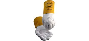 Caiman White Goatskin, Long Cuff, Welding-Tig/Mig Medium