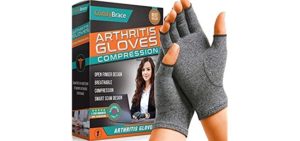 Comfy Brace Arthritis Hand Compression Gloves – Comfy Fit, Fingerless Design, Breathable & Moisture Wicking Fabric – Alleviate Rheumatoid Pains, Ease Muscle Tension, Relieve Carpal Tunnel Aches(Large)