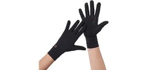 Copper Compression Full Finger Arthritis Gloves. Highest Copper Content Guaranteed. Copper Provides Added Protection. Best Copper Infused Glove for Carpal Tunnel, Typing, Fit for Men & Women (Medium)