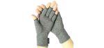 Vive Arthritis Gloves - Men, Women Rheumatoid Compression Hand Glove for Osteoarthritis- Arthritic Joint Pain Relief - Carpal Tunnel Wrist Support - Open Finger, Fingerless Thumb for Computer Typing