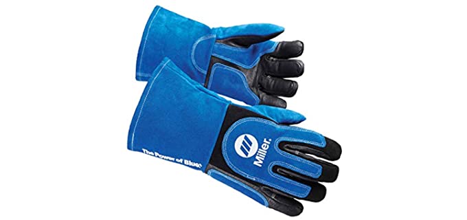 Welding Gloves, 3D, Wing, 13In, Blueblack, PR