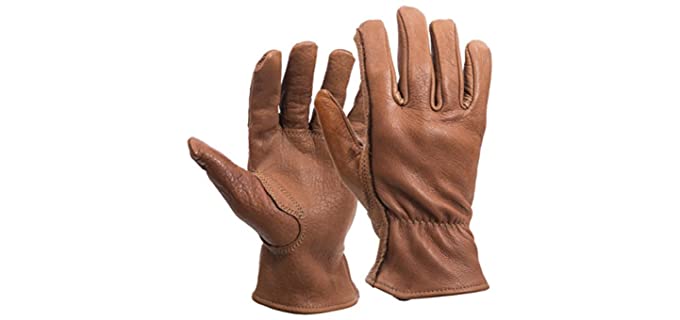 American Made Buffalo Leather Work Gloves , 650, Size: Large
