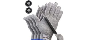 Fortem Cut Resistant Gloves, 2 Pairs (4 Gloves), Level 5 Protection, Food Grade, EN388 Certified (Medium)