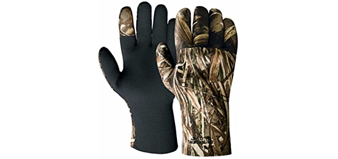 Glacier Glove Aleutian Full-Fingered Neoprene Fleece Lined Glove (Max 5, Large)