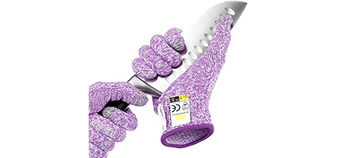 Glove Station Ultra Durable Series Cut Resistant Gloves - High Performance Level 5 Protection, Food Grade (Medium, Orchid Purple)