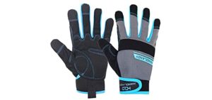 HANDLANDY Work Gloves Mens & Women, Utility Safety Mechanic Working Gloves Touch Screen, Flexible Breathable Yard Work Gloves (Small, Grey)