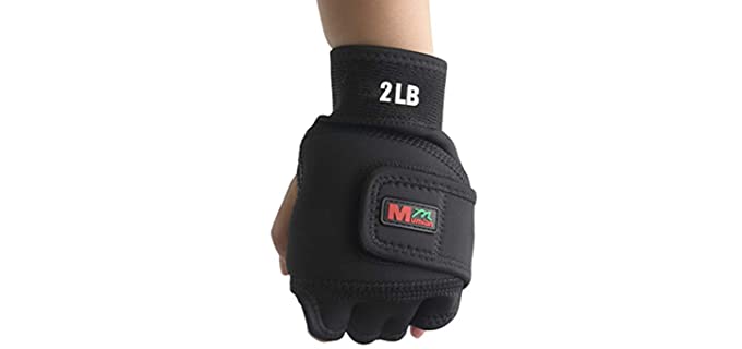KOET Weighted Gloves 4lb(2lb Each), Fitness Soft Iron Gloves Sandbag Weight Bearing Training Gloves with Wrist Support for Gym Boxing, Cross Training(4lb)
