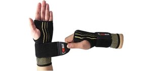 NeoAlly Copper Compression Wrist Sleeve for Carpal Tunnel Gloves with Adjustable Strap for Wrist Support in Carpal Tunnel, Arthritis, Tendonitis, Bursitis and Wrist Sprain (L Pair)