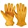 OZERO Flex Grip Leather Work Gloves Stretchable Wrist Tough Cowhide Working Glove 1 Pair (Gold, Large)