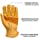 OZERO Flex Grip Leather Work Gloves Stretchable Wrist Tough Cowhide Working Glove 1 Pair (Gold, Large)