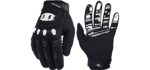 Seibertron Dirtpaw Unisex BMX MX ATV MTB Racing Mountain Bike Bicycle Cycling Off-Road/Dirt Bike Gloves Road Racing Motorcycle Motocross Sports Gloves Touch Recognition Full Finger Glove Black L