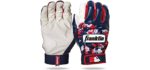 Franklin Sports MLB Digitek Baseball Batting Gloves - White/Navy/Red Digi - Youth Large