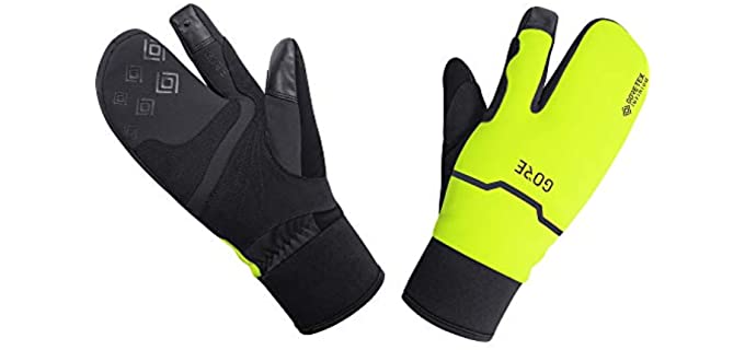 GORE WEAR Thermo Split Gloves, GORE-TEX INFINIUM, S, Black/Neon Yellow