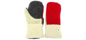 Jack & Mary Designs Women's Handmade Fleece-Lined Wool Mittens