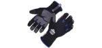 Ergodyne ProFlex 817WP Waterproof Work Gloves, Thermal Insulated, Touchscreen, Reinforced Palms, Black, Large