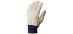 G & F Products 7407L-12 Men's Glove Cotton Canvas Work Gloves, Sold by Dozen, Large, White 12 pairs