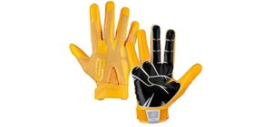 Grip Boost Boys Peace, Shaka, and Hook 'Em Youth Football Gloves Pro Elite (Yellow, Youth Medium)