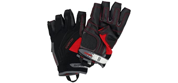 Harken Sport Men's 3/4 Finger Reflex Gloves, Black, Large
