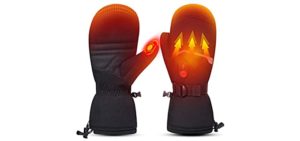 Heated Ski Gloves Mens Women Kids Mittens Electric Rechargeable Battery Gloves for Winter Skiing Skating Snow Camping Hiking Heated Arthritis Hand Warmer Gloves