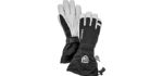 Hestra Army Leather Heli Ski Glove - Classic 5-Finger Snow Glove for Skiing and Mountaineering - Black - 9