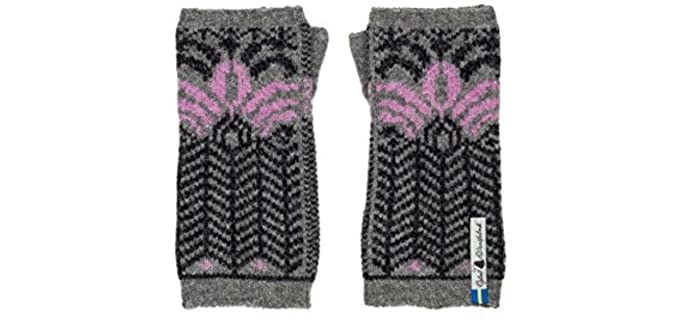 Öjbro Swedish made 100% Merino Wool Soft & Warm Wrist Warmers (as Featured by the Raynauds Assn) (Fager Iris)