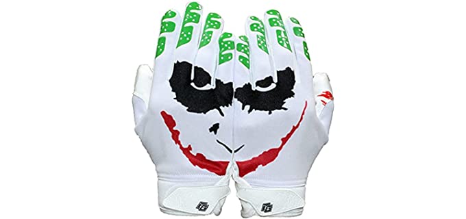 Repster Football Gloves - Tacky Grip Skin Tight Adult Football Gloves - Enhanced Performance Football Gloves Men - Jester Pro Elite Super Sticky Receiver Football Gloves - Adult Sizes (X-Large)